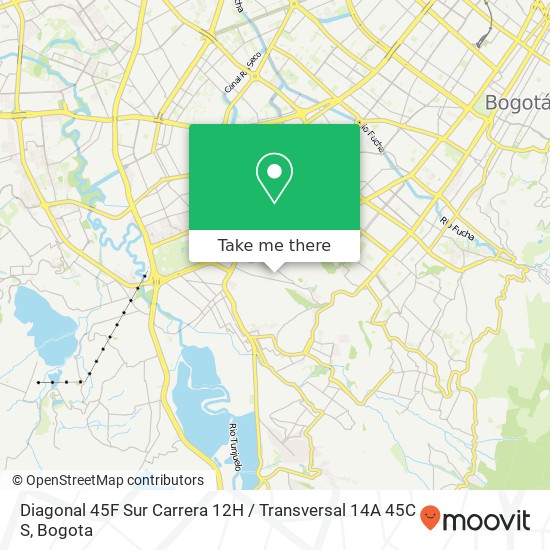 Mapa de Diagonal 45F Sur Carrera 12H / Transversal 14A 45C S