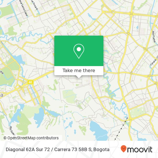 Mapa de Diagonal 62A Sur 72 / Carrera 73 58B S