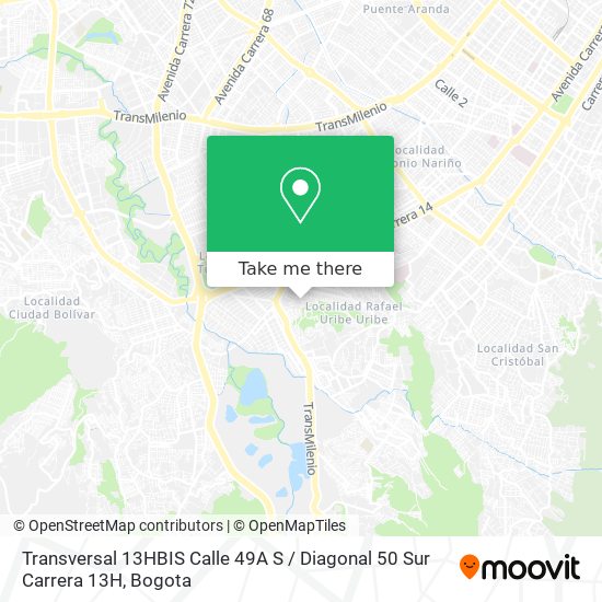 Transversal 13HBIS Calle 49A S / Diagonal 50 Sur Carrera 13H map