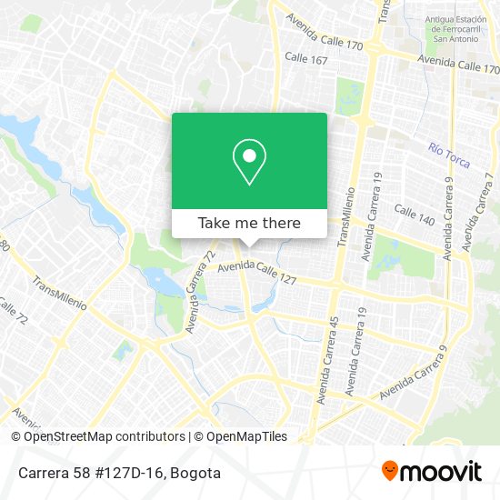 Mapa de Carrera 58 #127D-16