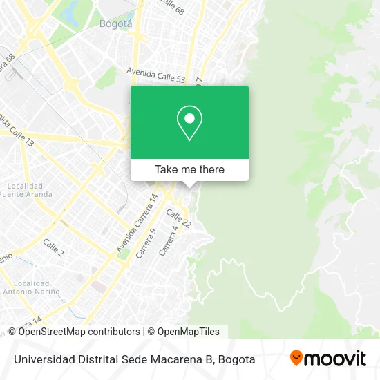 Mapa de Universidad Distrital Sede Macarena B