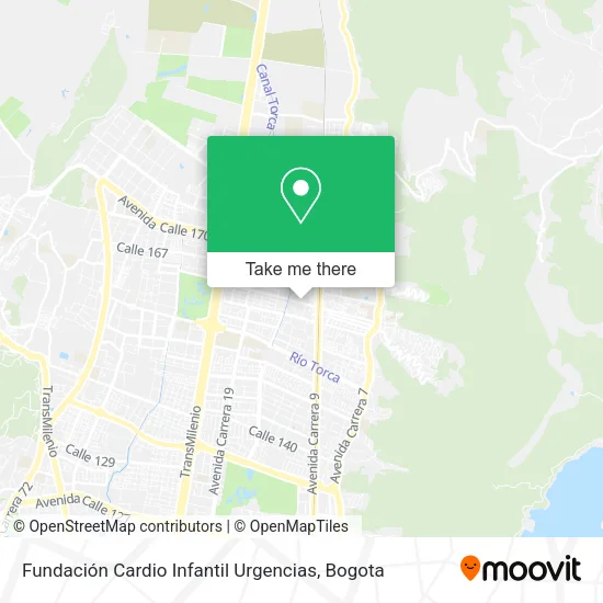 Mapa de Fundación Cardio Infantil Urgencias