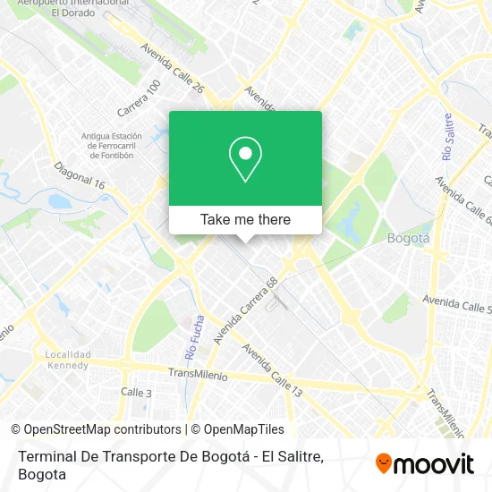 Mapa de Terminal De Transporte De Bogotá - El Salitre
