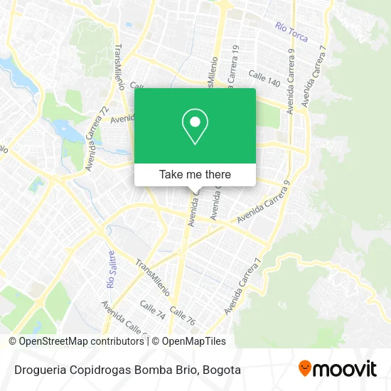 Mapa de Drogueria Copidrogas Bomba Brio