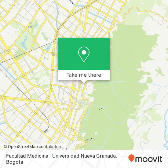 Facultad Medicina - Universidad Nueva Granada map