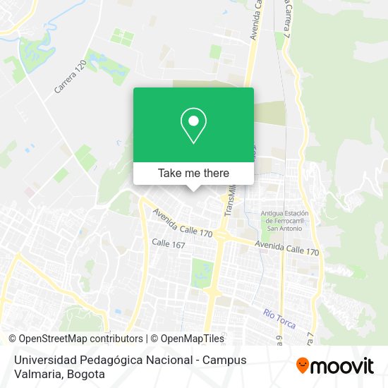 Mapa de Universidad Pedagógica Nacional - Campus Valmaria