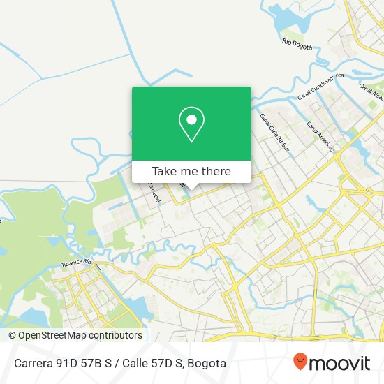 Mapa de Carrera 91D 57B S / Calle 57D S