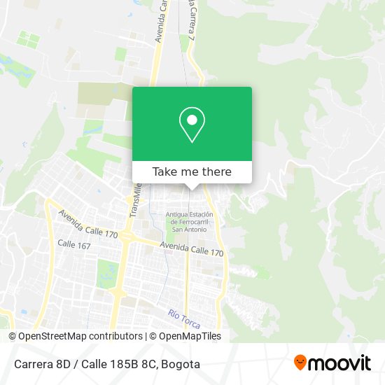 Mapa de Carrera 8D / Calle 185B 8C