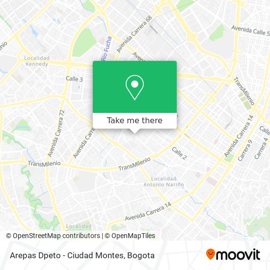 Arepas Dpeto - Ciudad Montes map