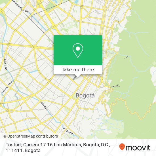 Mapa de Tostao', Carrera 17 16 Los Mártires, Bogotá, D.C., 111411