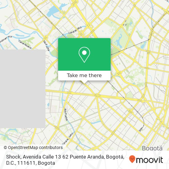 Mapa de Shock, Avenida Calle 13 62 Puente Aranda, Bogotá, D.C., 111611