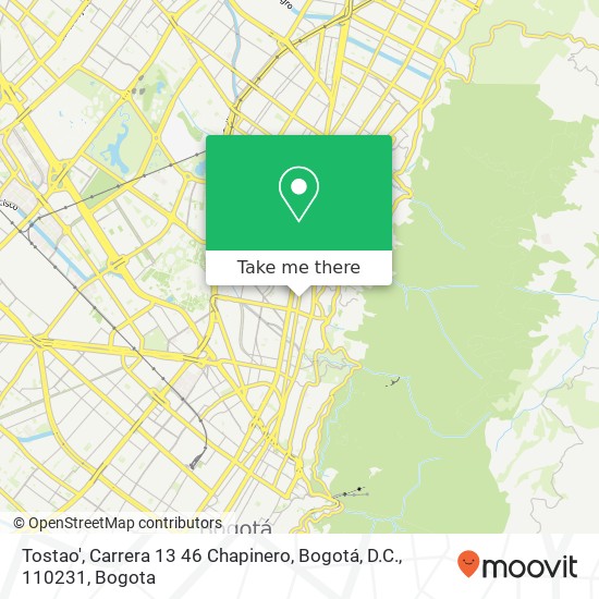 Tostao', Carrera 13 46 Chapinero, Bogotá, D.C., 110231 map