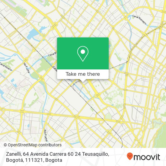 Mapa de Zanelli, 64 Avenida Carrera 60 24 Teusaquillo, Bogotá, 111321