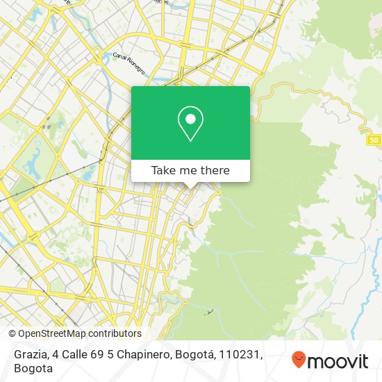 Mapa de Grazia, 4 Calle 69 5 Chapinero, Bogotá, 110231