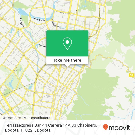 Mapa de Terrazaexpress Bar, 44 Carrera 14A 83 Chapinero, Bogotá, 110221