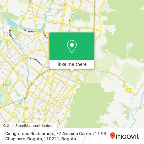 Ciengramos Restaurante, 77 Avenida Carrera 11 93 Chapinero, Bogotá, 110221 map