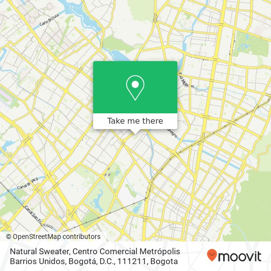 Natural Sweater, Centro Comercial Metrópolis Barrios Unidos, Bogotá, D.C., 111211 map