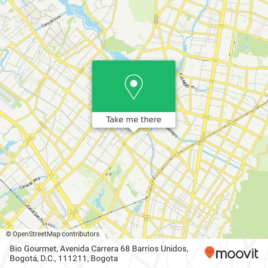 Mapa de Bio Gourmet, Avenida Carrera 68 Barrios Unidos, Bogotá, D.C., 111211