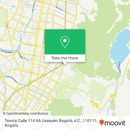 Mapa de Tesory, Calle 114 6A Usaquén, Bogotá, d.C., 110111