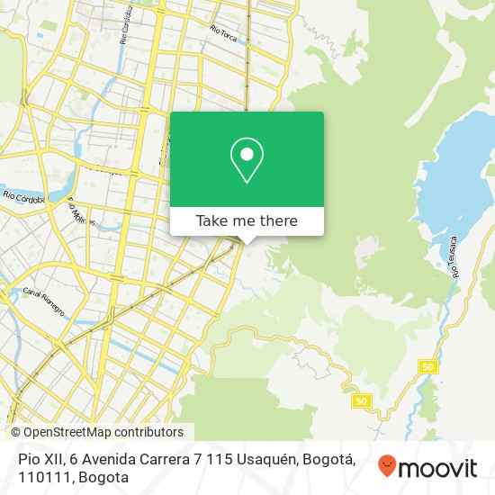 Mapa de Pio XII, 6 Avenida Carrera 7 115 Usaquén, Bogotá, 110111