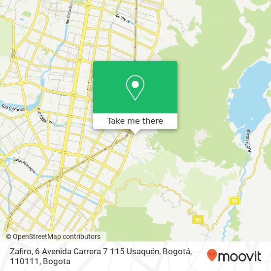 Mapa de Zafiro, 6 Avenida Carrera 7 115 Usaquén, Bogotá, 110111