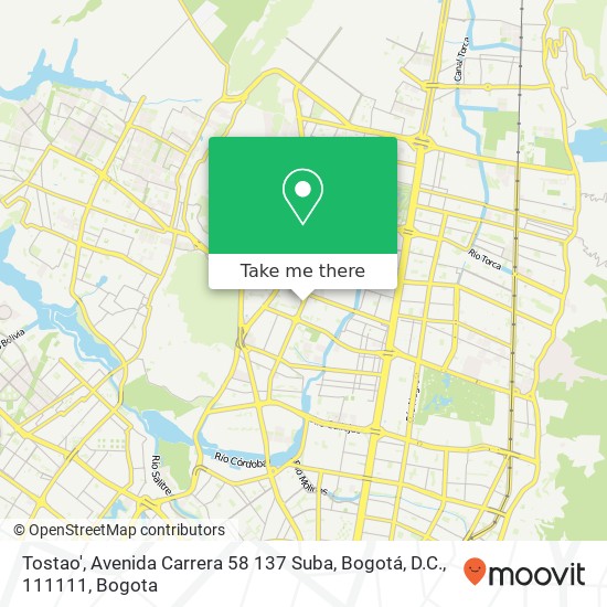 Tostao', Avenida Carrera 58 137 Suba, Bogotá, D.C., 111111 map