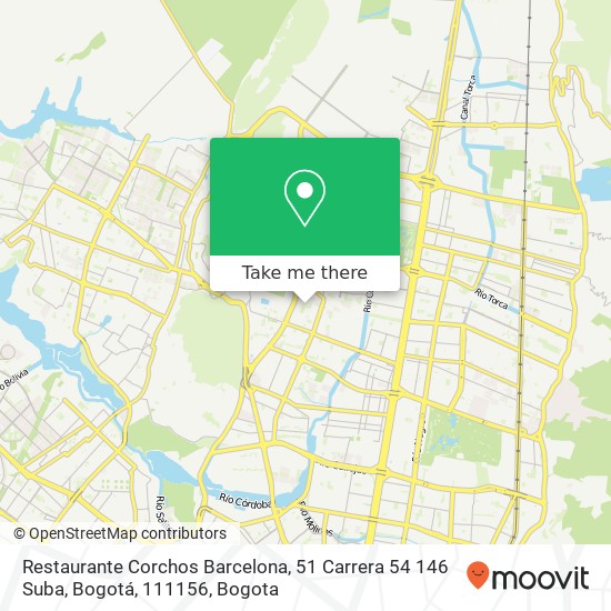 Mapa de Restaurante Corchos Barcelona, 51 Carrera 54 146 Suba, Bogotá, 111156