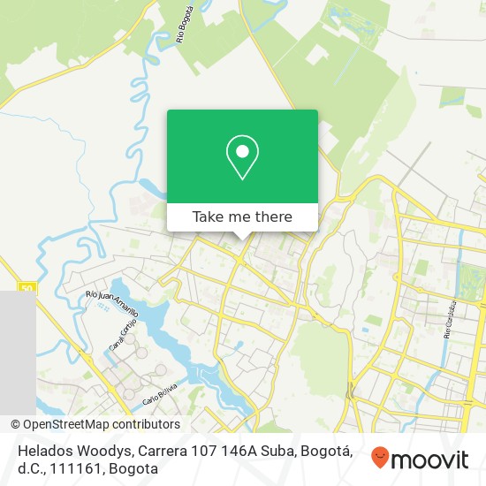 Mapa de Helados Woodys, Carrera 107 146A Suba, Bogotá, d.C., 111161