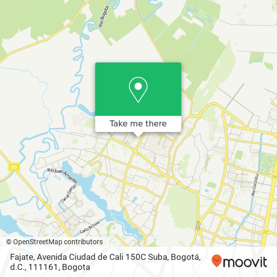 Mapa de Fajate, Avenida Ciudad de Cali 150C Suba, Bogotá, d.C., 111161