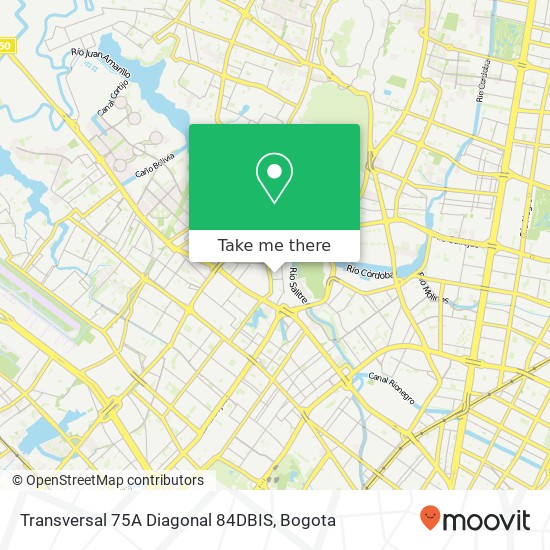 Mapa de Transversal 75A Diagonal 84DBIS