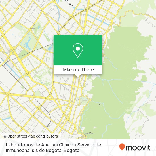 Mapa de Laboratorios de Analisis Clinicos-Servicio de Inmunoanalisis de Bogota