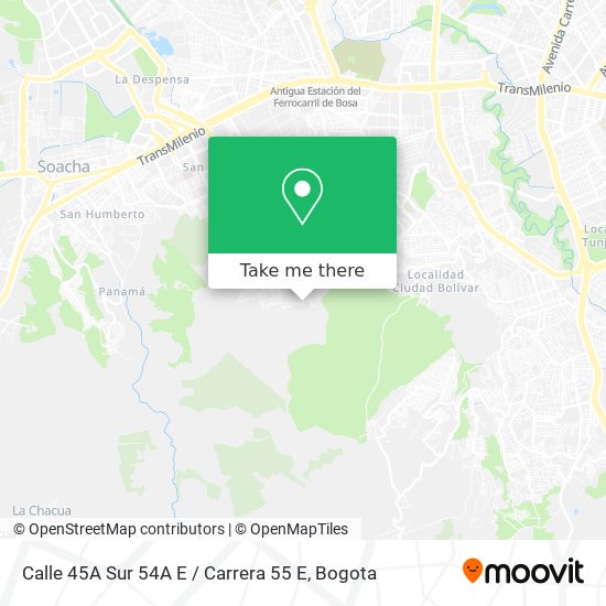 Mapa de Calle 45A Sur 54A E / Carrera 55 E