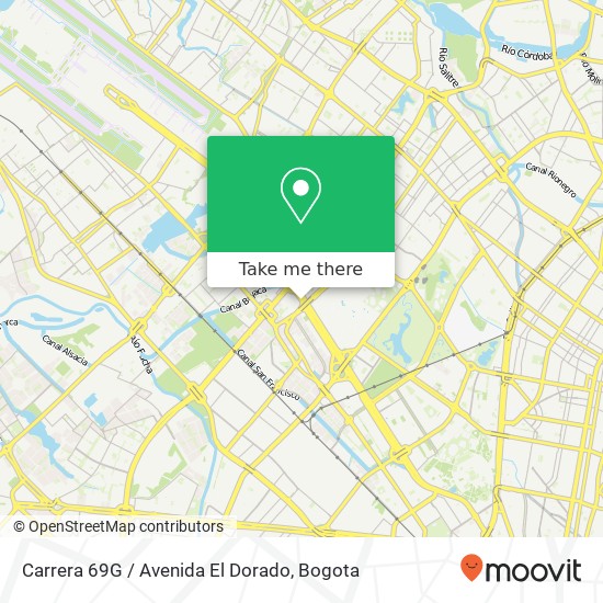 Mapa de Carrera 69G / Avenida El Dorado