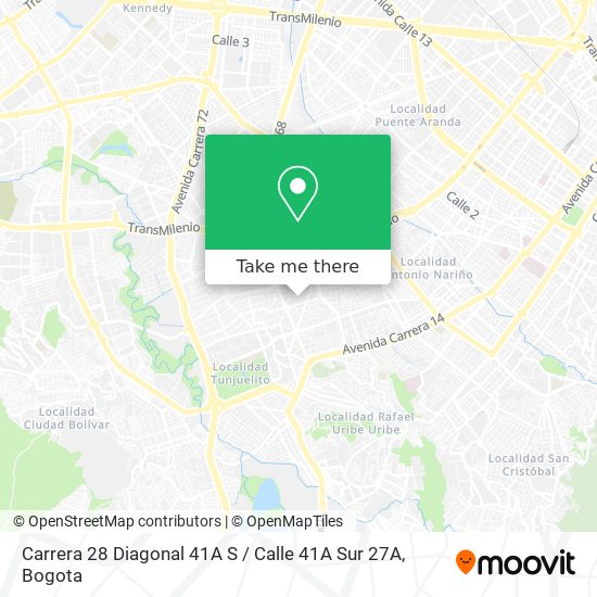 Mapa de Carrera 28 Diagonal 41A S / Calle 41A Sur 27A