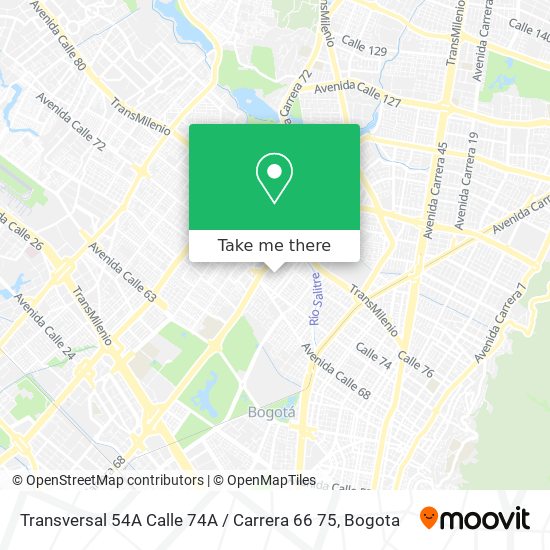 Transversal 54A Calle 74A / Carrera 66 75 map