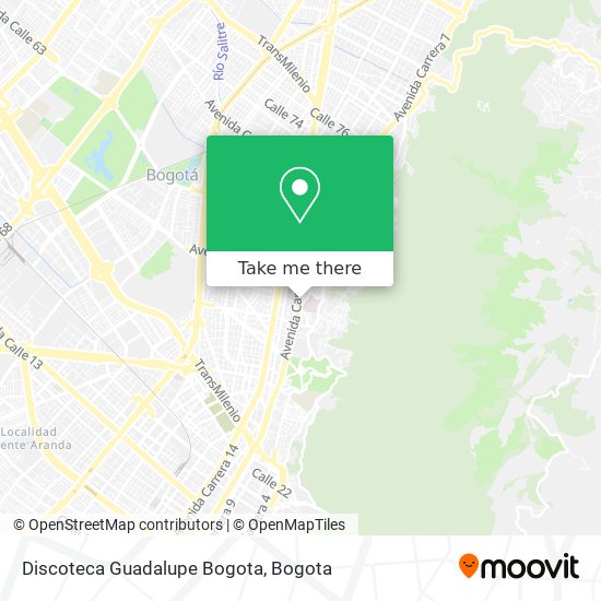 Mapa de Discoteca Guadalupe Bogota