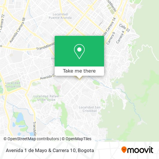 Mapa de Avenida 1 de Mayo & Carrera 10
