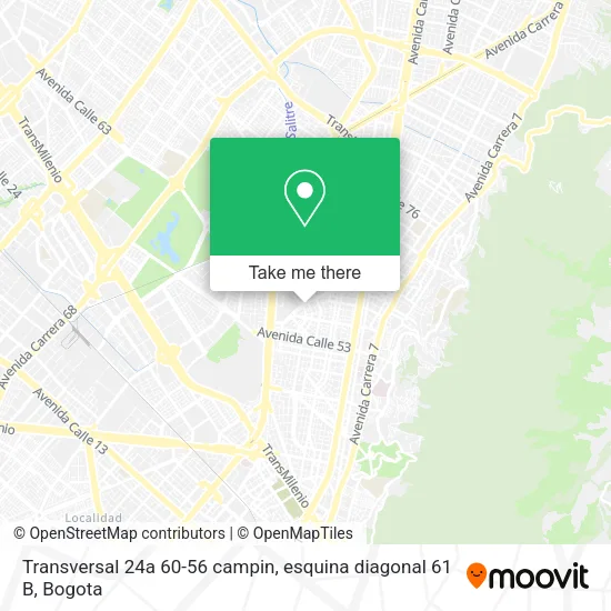 Mapa de Transversal 24a 60-56 campin, esquina diagonal 61 B