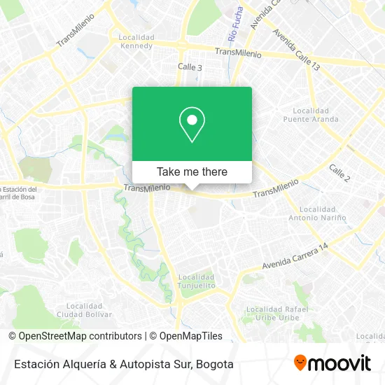 Mapa de Estación Alquería & Autopista Sur