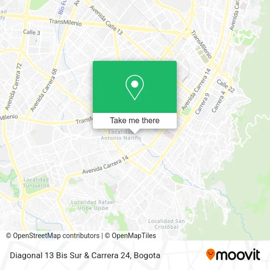 Mapa de Diagonal 13 Bis Sur & Carrera 24