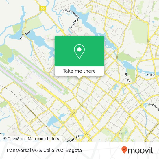Mapa de Transversal 96 & Calle 70a