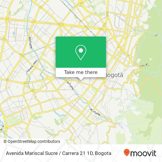 Avenida Mariscal Sucre / Carrera 21 1D map