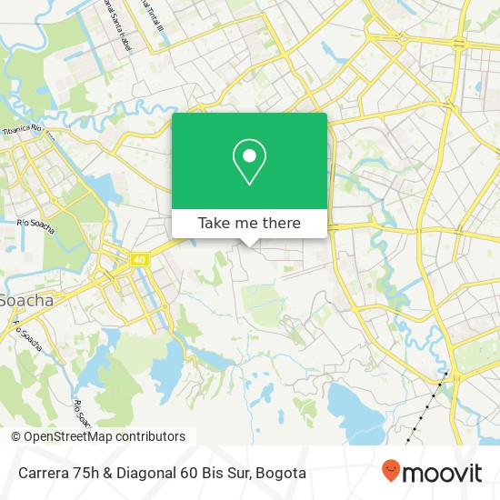 Mapa de Carrera 75h & Diagonal 60 Bis Sur