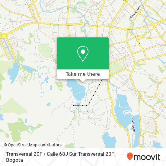 Mapa de Transversal 20F / Calle 68J Sur Transversal 20F