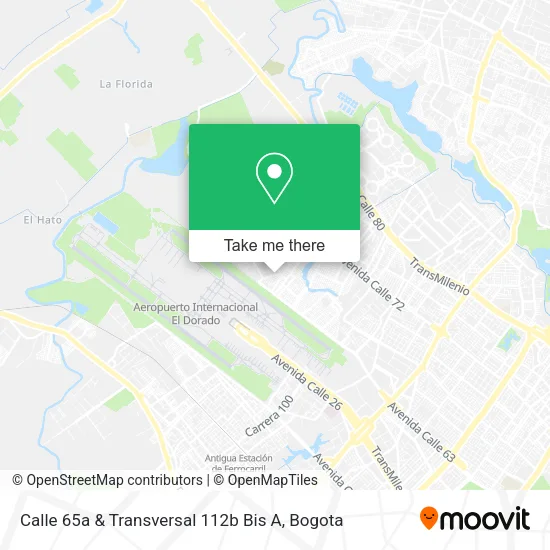 Mapa de Calle 65a & Transversal 112b Bis A