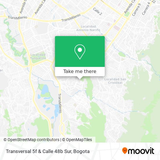 Mapa de Transversal 5f & Calle 48b Sur