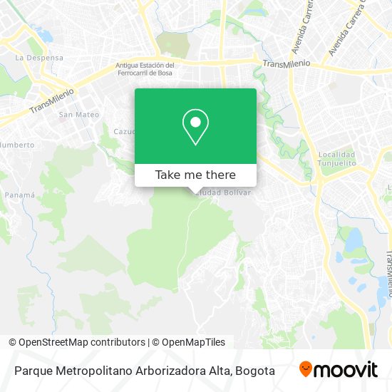 Mapa de Parque Metropolitano Arborizadora Alta