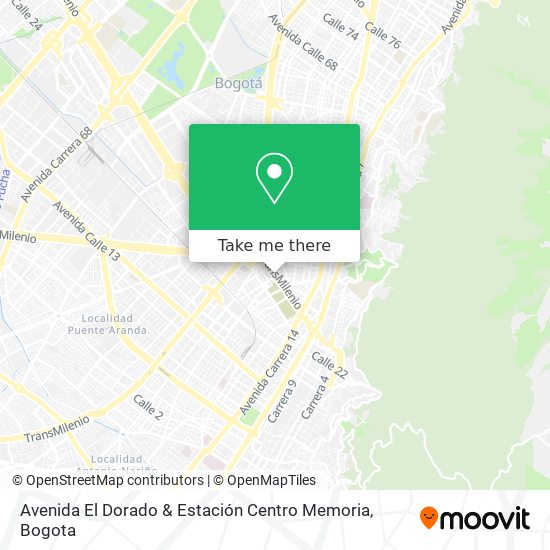 Avenida El Dorado & Estación Centro Memoria map