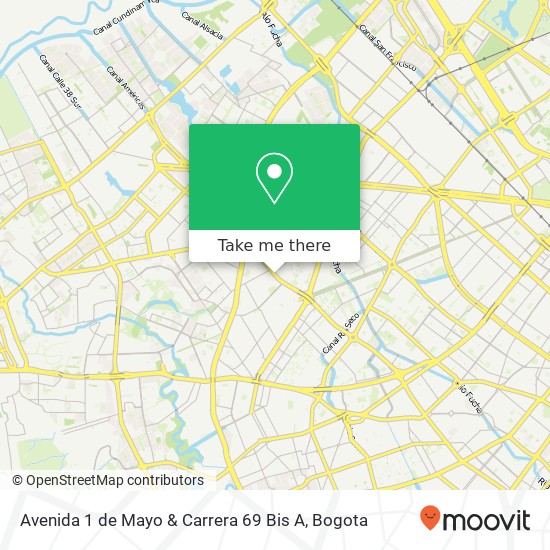 Mapa de Avenida 1 de Mayo & Carrera 69 Bis A