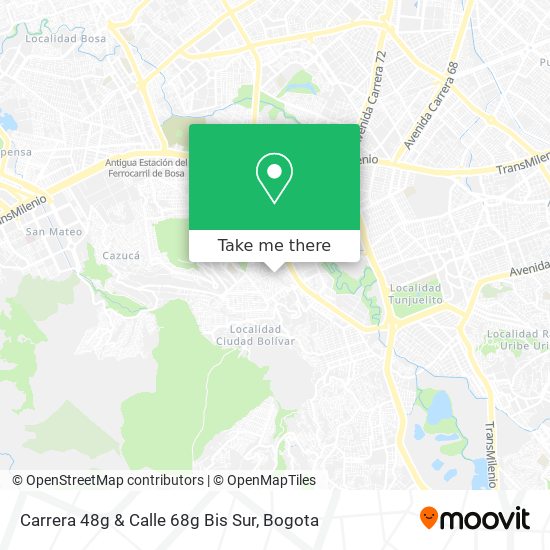 Mapa de Carrera 48g & Calle 68g Bis Sur